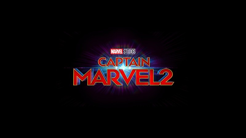 Логотип капитана марвел 2 на черном фоне (марвелы, captain marvel 2, фильмы 2023, черный фон, marvel comics)