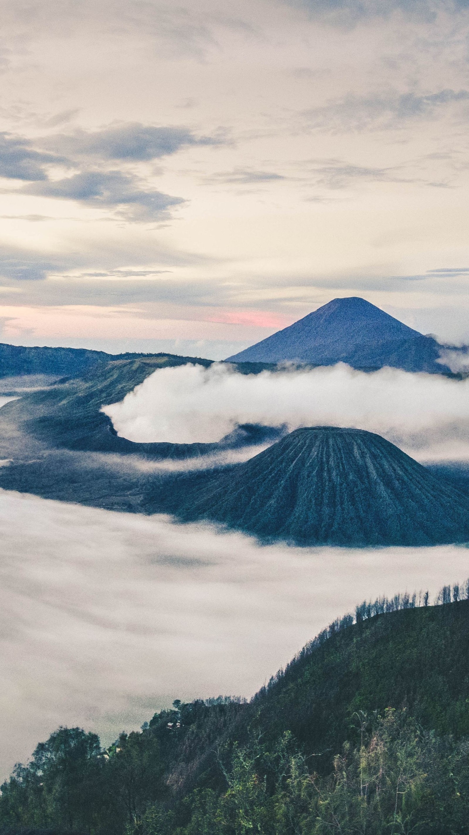 mount bromo, cloud, mountain, highland, cumulus wallpaper