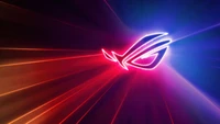 asus, rog, republic of gamers, логотип, лазер