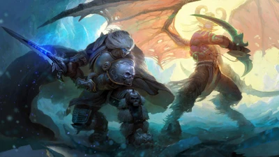 Confrontation épique : Roi Liche Arthas Menethil contre Illidan Hurlorage dans World of Warcraft