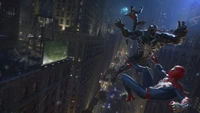 Homem-Aranha e Miles Morales lutam contra Venom em Marvel's Spider-Man 2