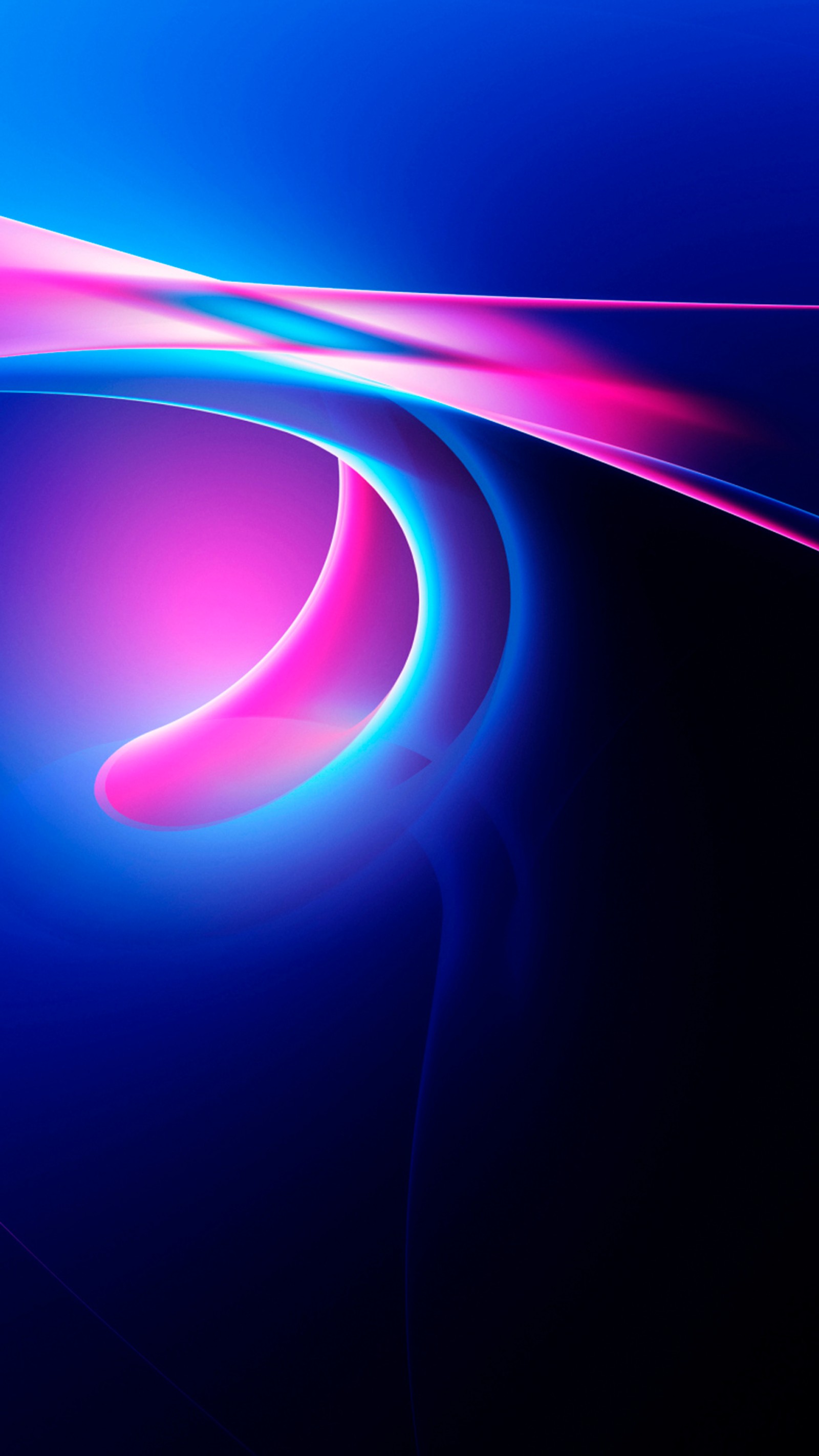 Un primer plano de un fondo abstracto rosa y azul con una curva curvada. (micromax, teléfono inteligente, azul, colorido, magenta)