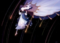 Dreamlike Descent: A Girl Falls Through a Starry Fantasy