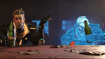 Зейн и его клон наслаждаются напитком в Borderlands 3