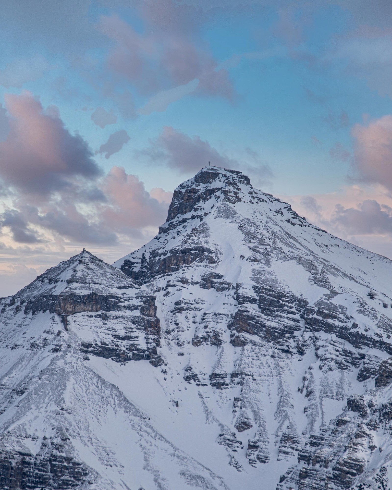 Mountains covered in snow with a few clouds in the sky (mountain, mountain range, alps, summit, mountainous landforms)