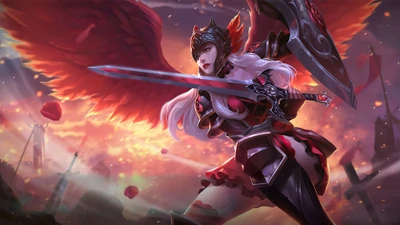 freya, rose noire, peau, mobile legends, bang bang