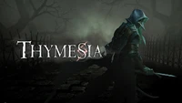 A mysterious figure in a hooded cloak stands amidst a dark, foggy landscape, embodying the eerie atmosphere of the Thymesia video game.