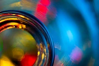 Vibrant Circular Reflections in Colorful Abstract Background