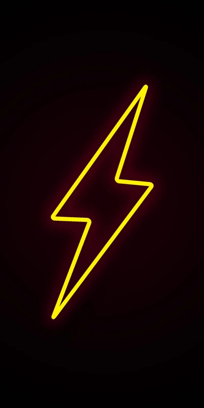 Neon Yellow Lightning Bolt on Black Background