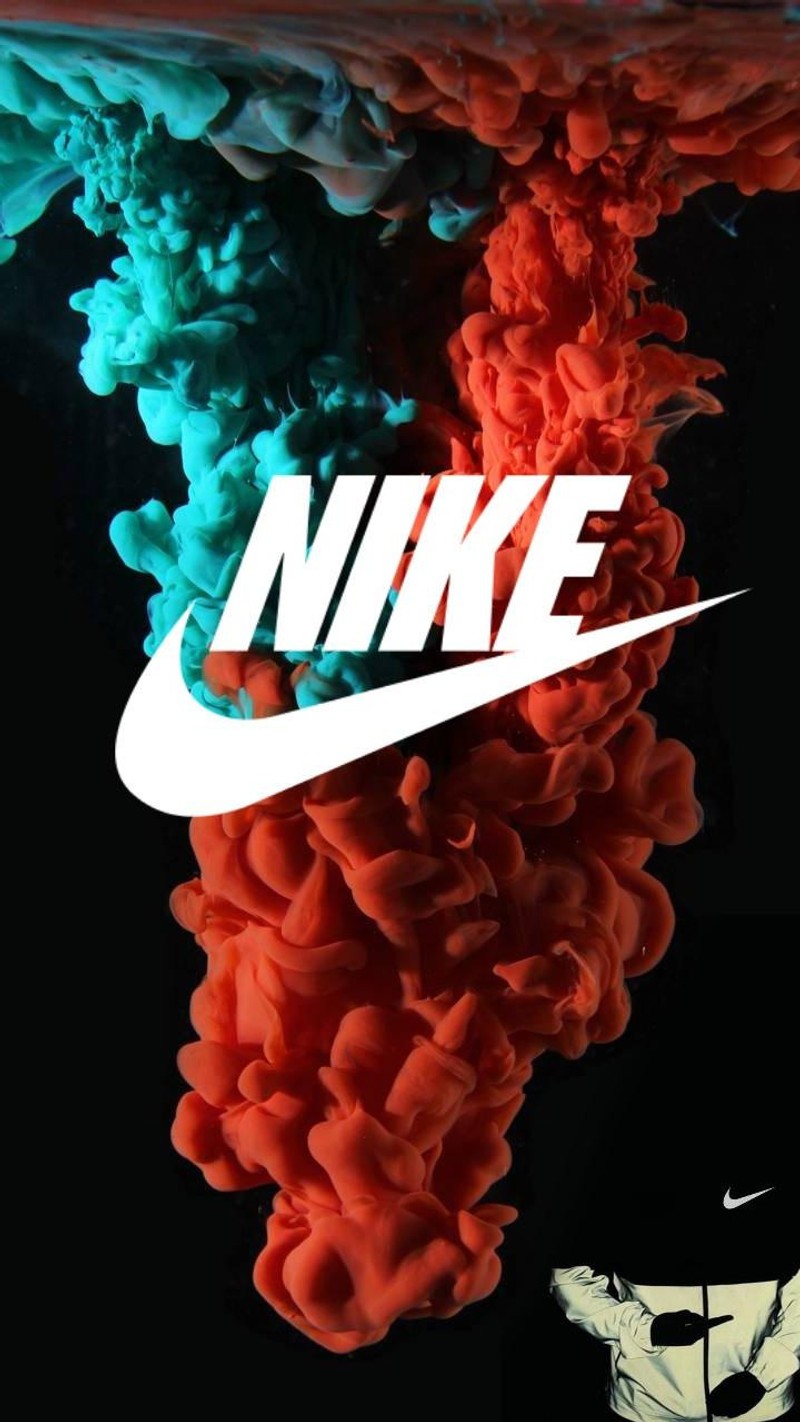 Логотип nike с цветным дымом на фоне (2019, синий, цвет, просто сделай это, логотип)