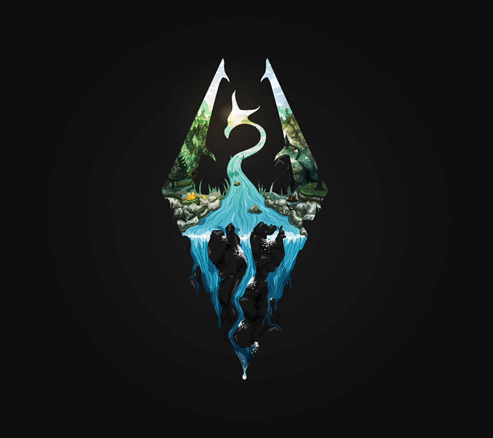 games, skyrim, symbol wallpaper