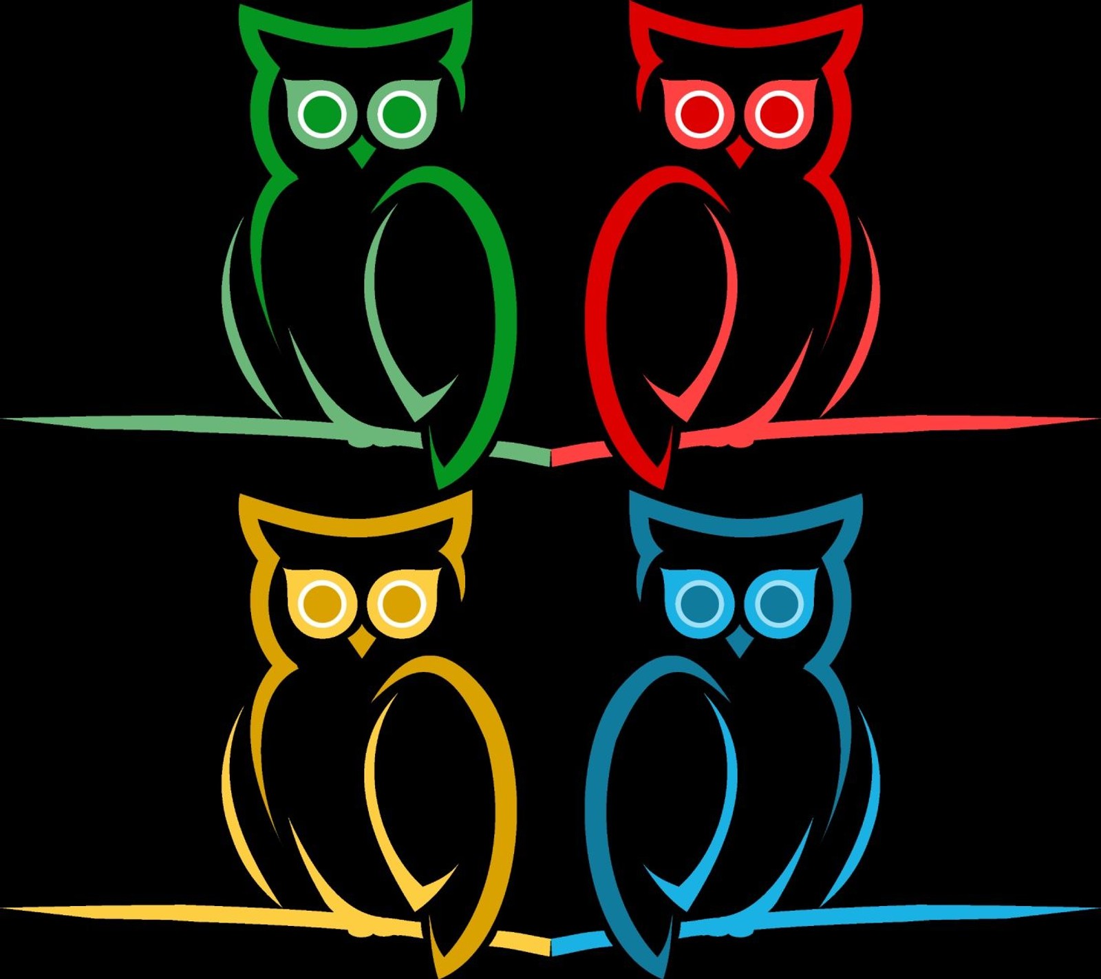 Скачать обои сова, rainbow owl