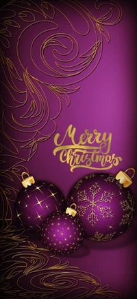 Merry Christmas: Elegant Purple and Gold Holiday Decorations