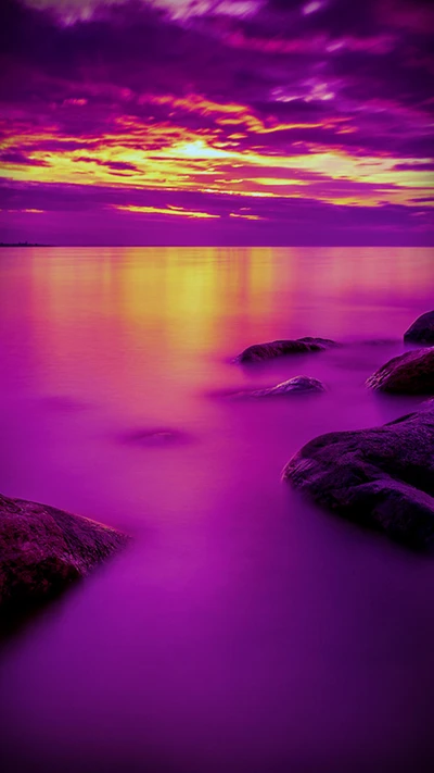 Coucher de soleil rêveur sur des eaux sereines