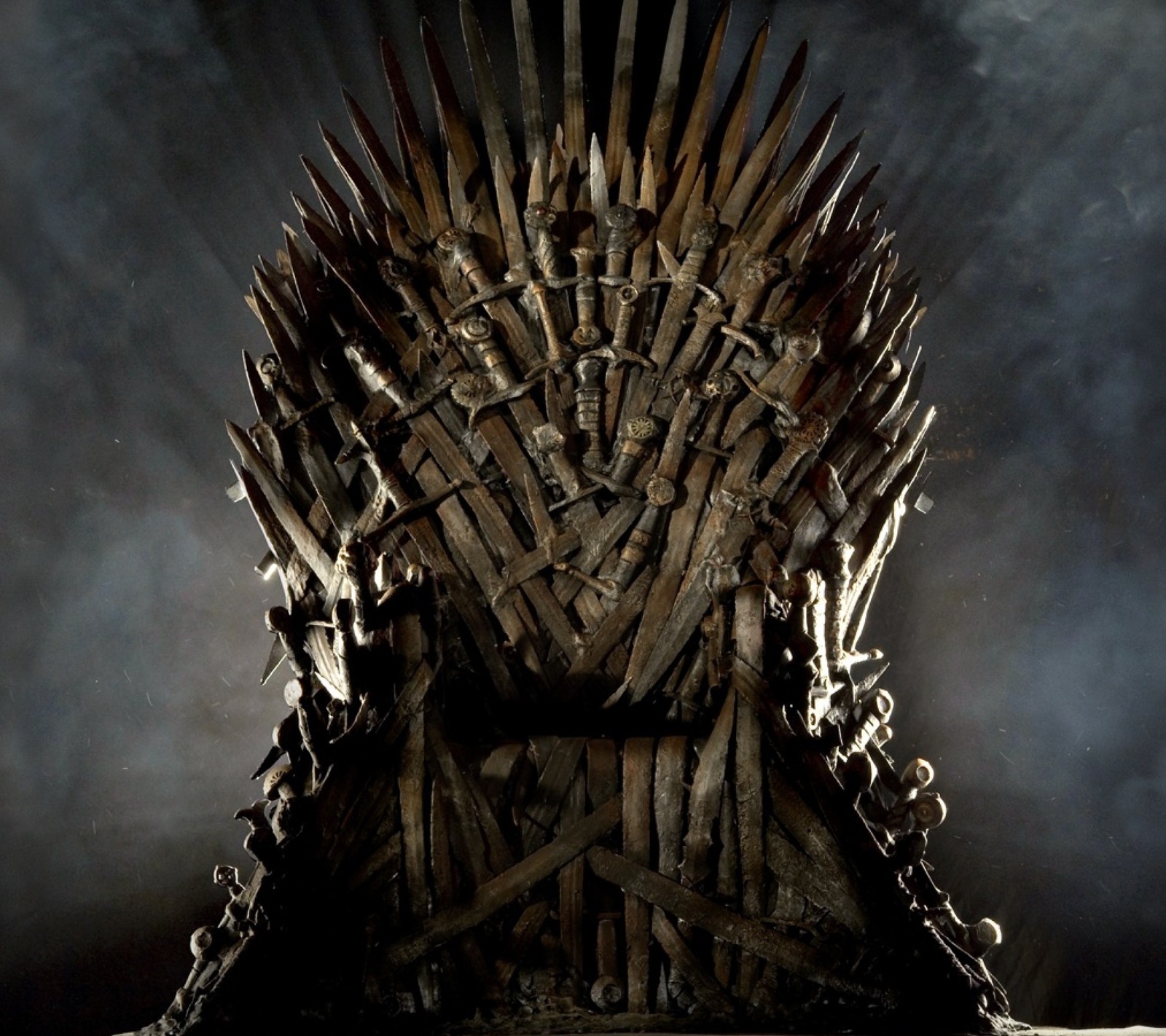 A close up of a iron throne with swords on it (black, dark, iron, kings, series)