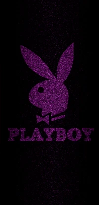 Сияющий розовый логотип Playboy на черном фоне