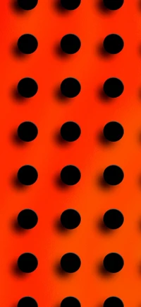 Vibrant Orange Pattern with Black Circles