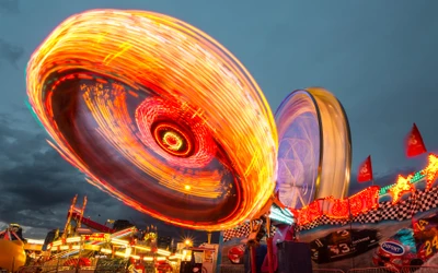 calgary stampede, alberta, canada, longue exposition, carnaval