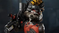 rocket raccoon, marvels guardians of the galaxy, video game wallpaper