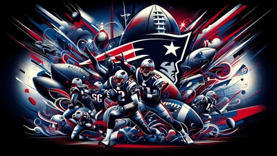 Arte dinâmica dos New England Patriots em ação