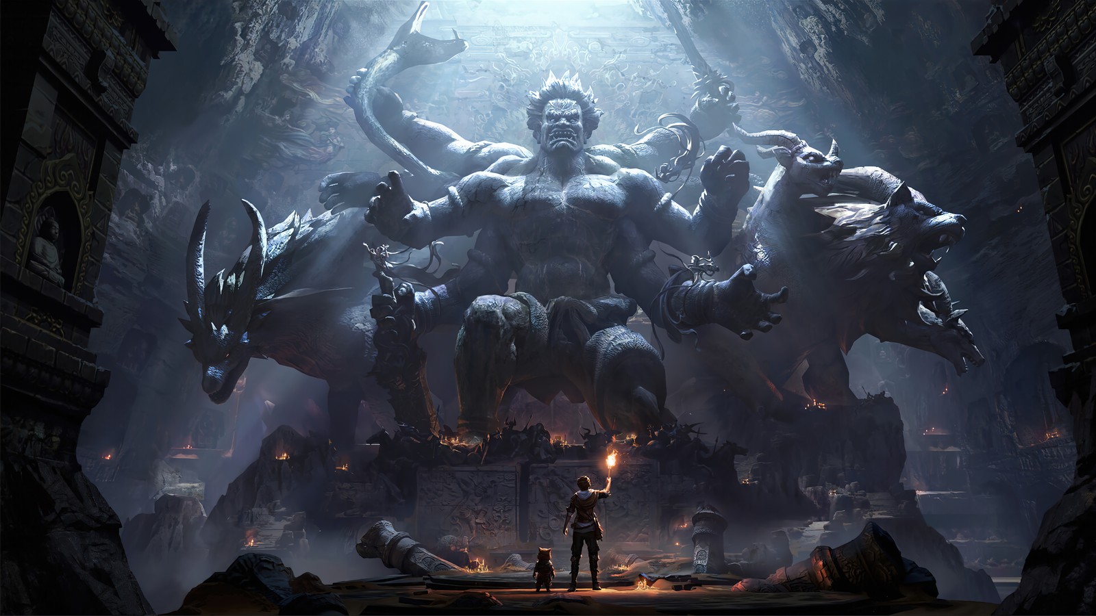 ogre, statue, fantasy, art wallpaper