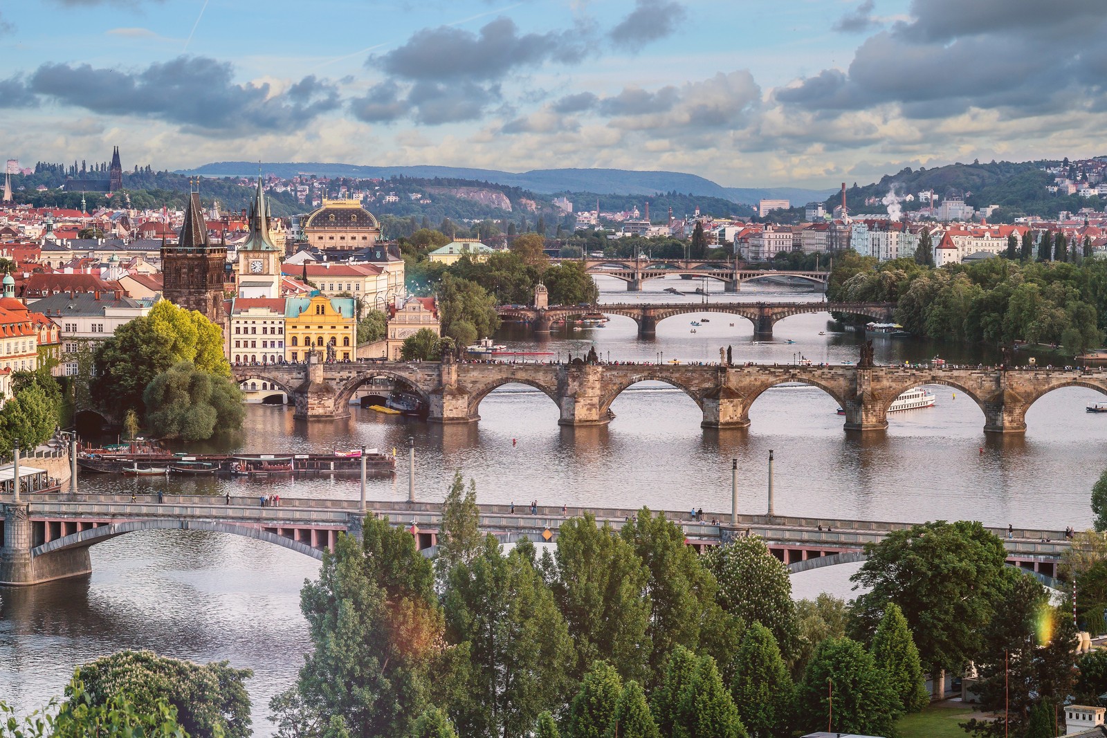 praha, bridge, arch bridge, river, city wallpaper