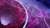 Vibrant Cosmic Landscape in Guardians of the Galaxy Video Game