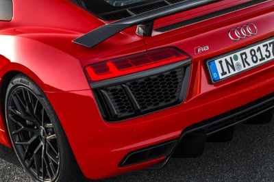 Audi R8 V10: Striking Red Sports Car with Sleek Design