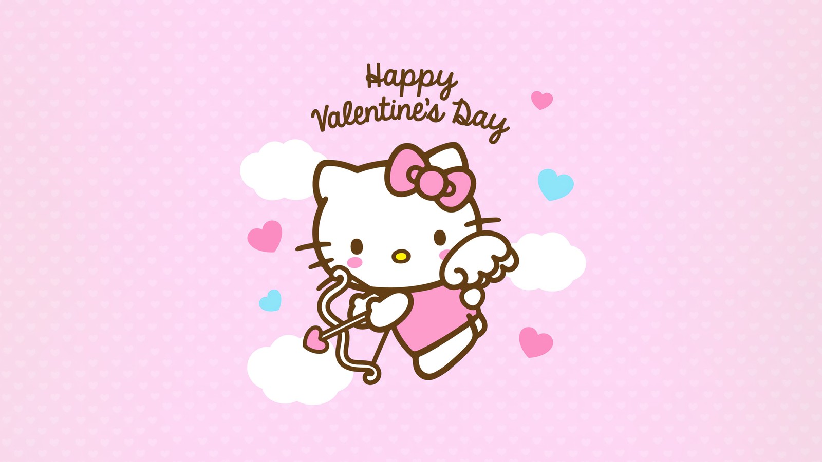 Fondo de pantalla de hello kitty para el día de san valentín (feliz día de san valentín, hello kitty, fondo rosa, sanrio, febrero)