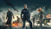 captain america the winter soldier, captain america, bucky barnes, black widow, marvel cinematic universe wallpaper