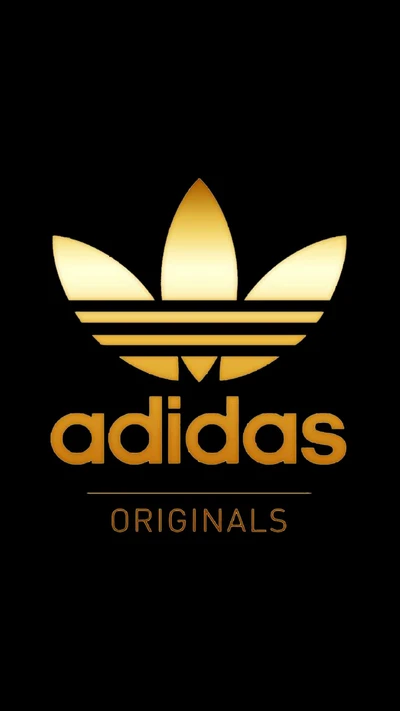 Logo doré d'Adidas Originals sur fond noir