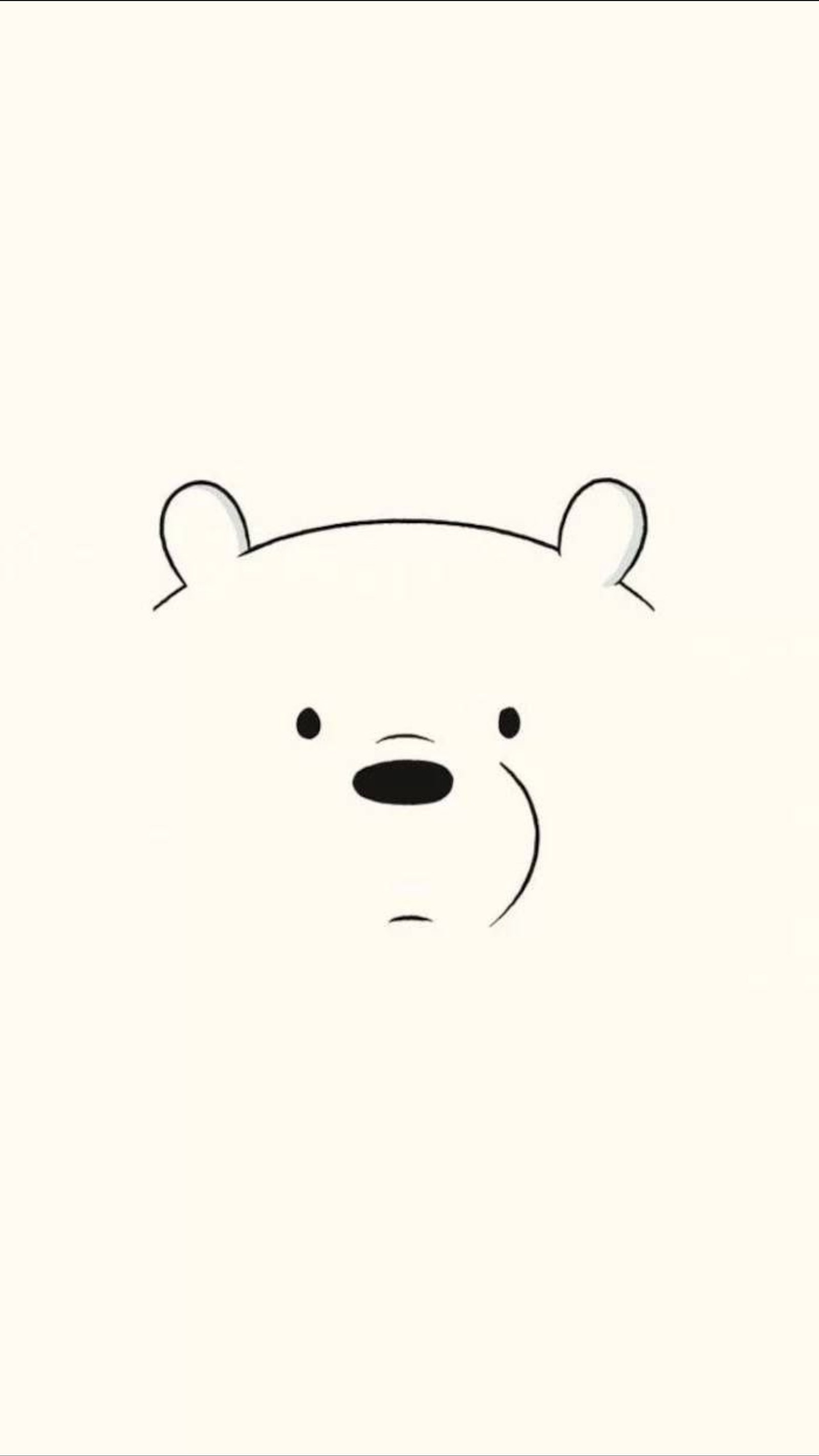 There is a drawing of a bear with a big nose (bear, ice)