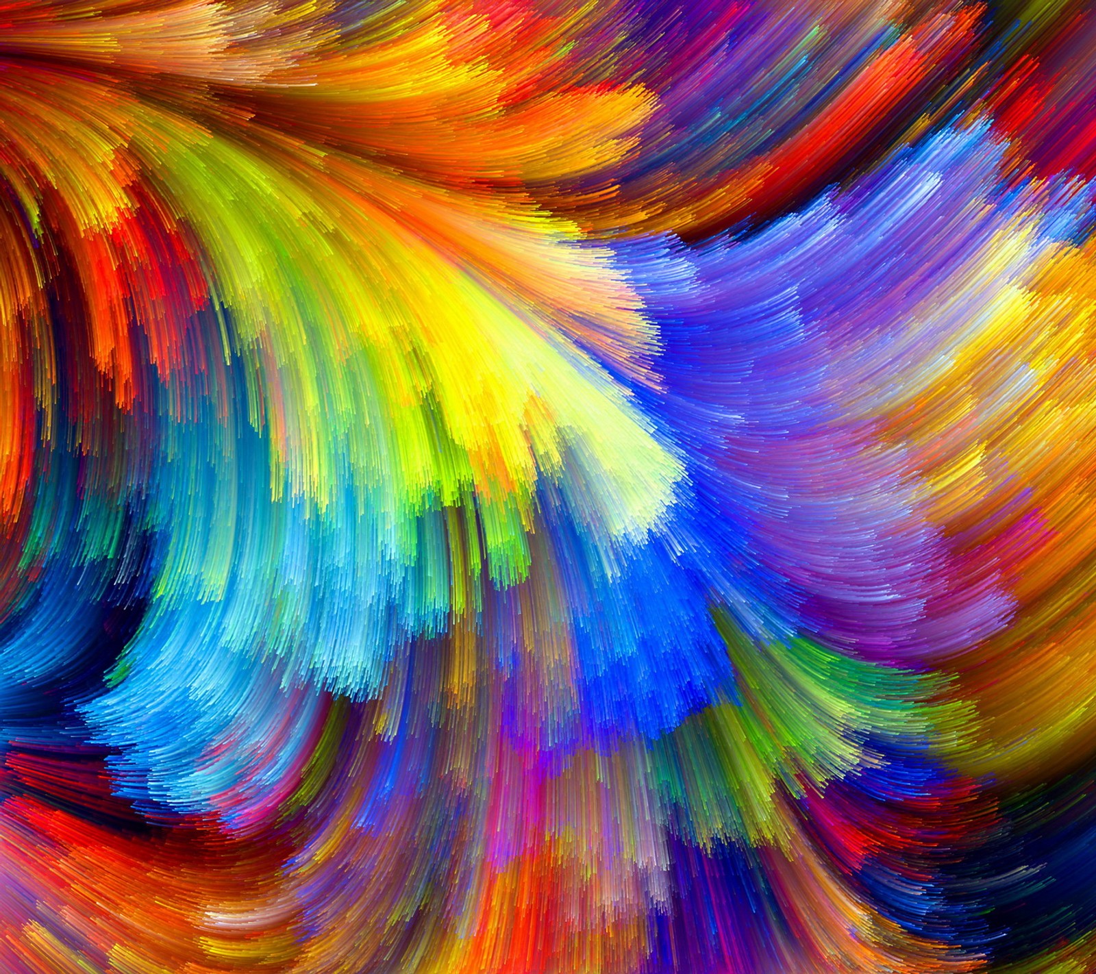 A painting of a colorful swirl with a black background (bright, colors, paint, splash, texture)