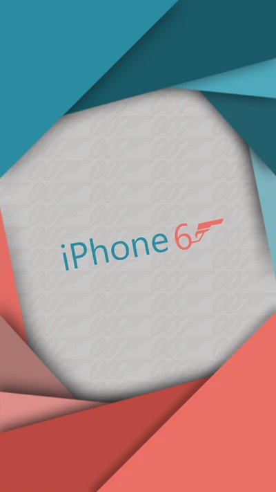 iPhone 6 com tema 007 em fundo azul e vermelho estiloso