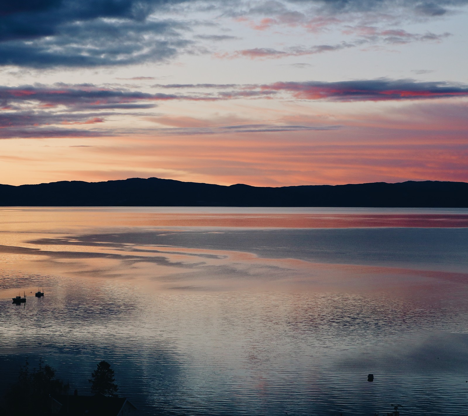 Vue d'un lac avec quelques canards dedans (beau, nuages, fjord, hd, norvège)