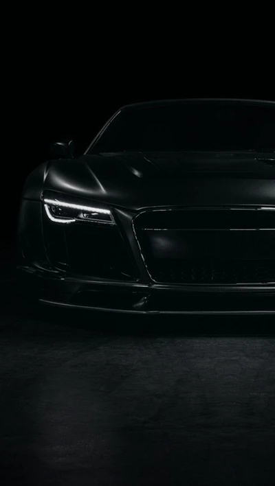 black audi r8, olho, branco