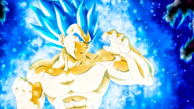 Super Saiyan Azul Vegeta en acción