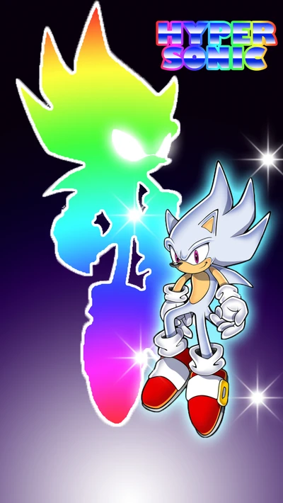 Hyper Sonic: A Vibrant Transformation of Sonic with a Colorful Shadow