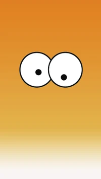 Simple and Funny Eyes Against a Vibrant Orange Background