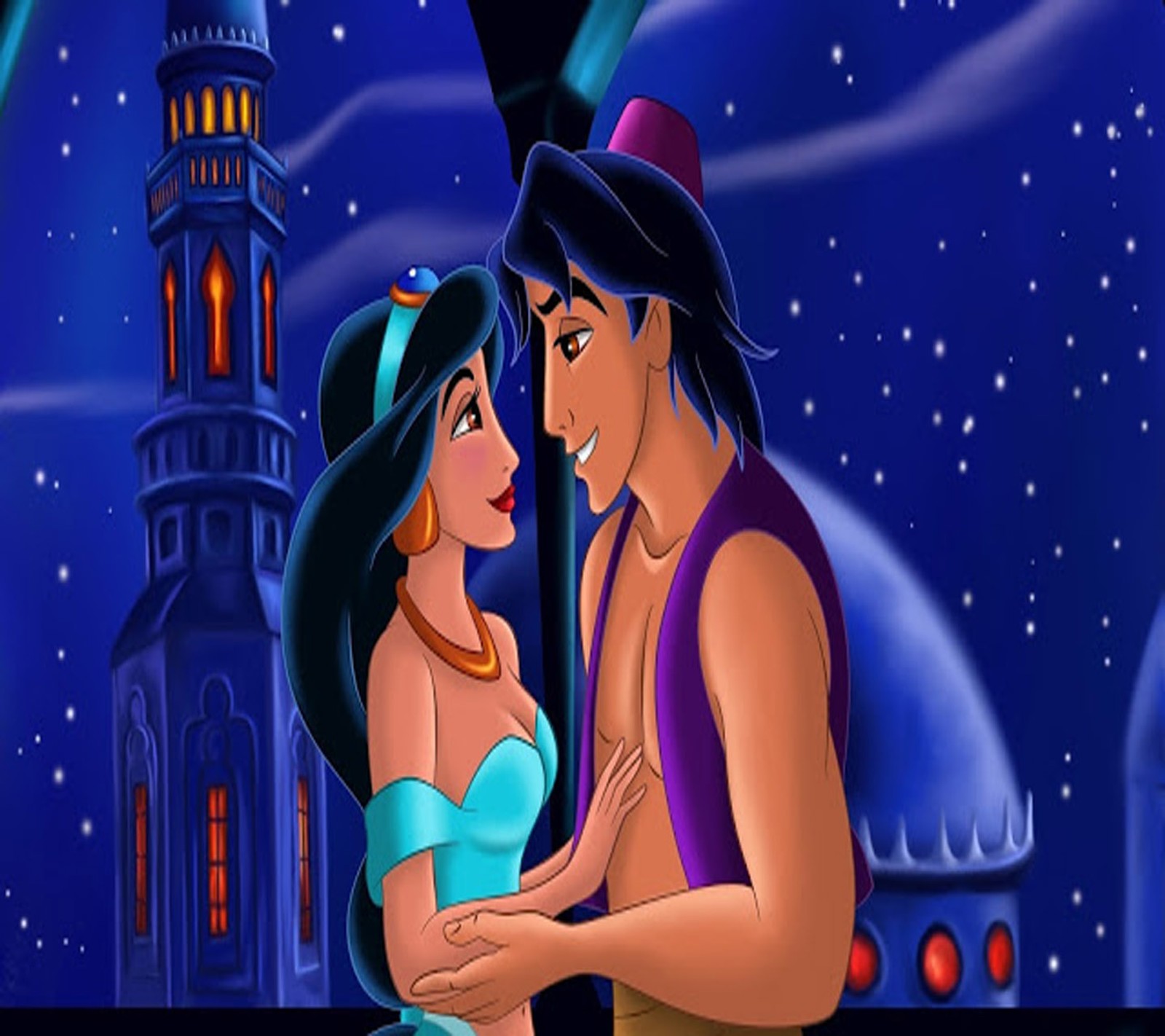 Descargar fondo de pantalla aladino, aladdin, pareja, lindo, jazmín