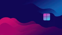 Fondo de arte digital colorido con el logo de Windows 11