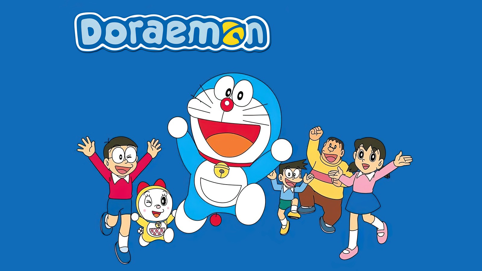 Lade дораэмон, doraemon, charaktere, nobita, shizuka minamoto Hintergrund herunter