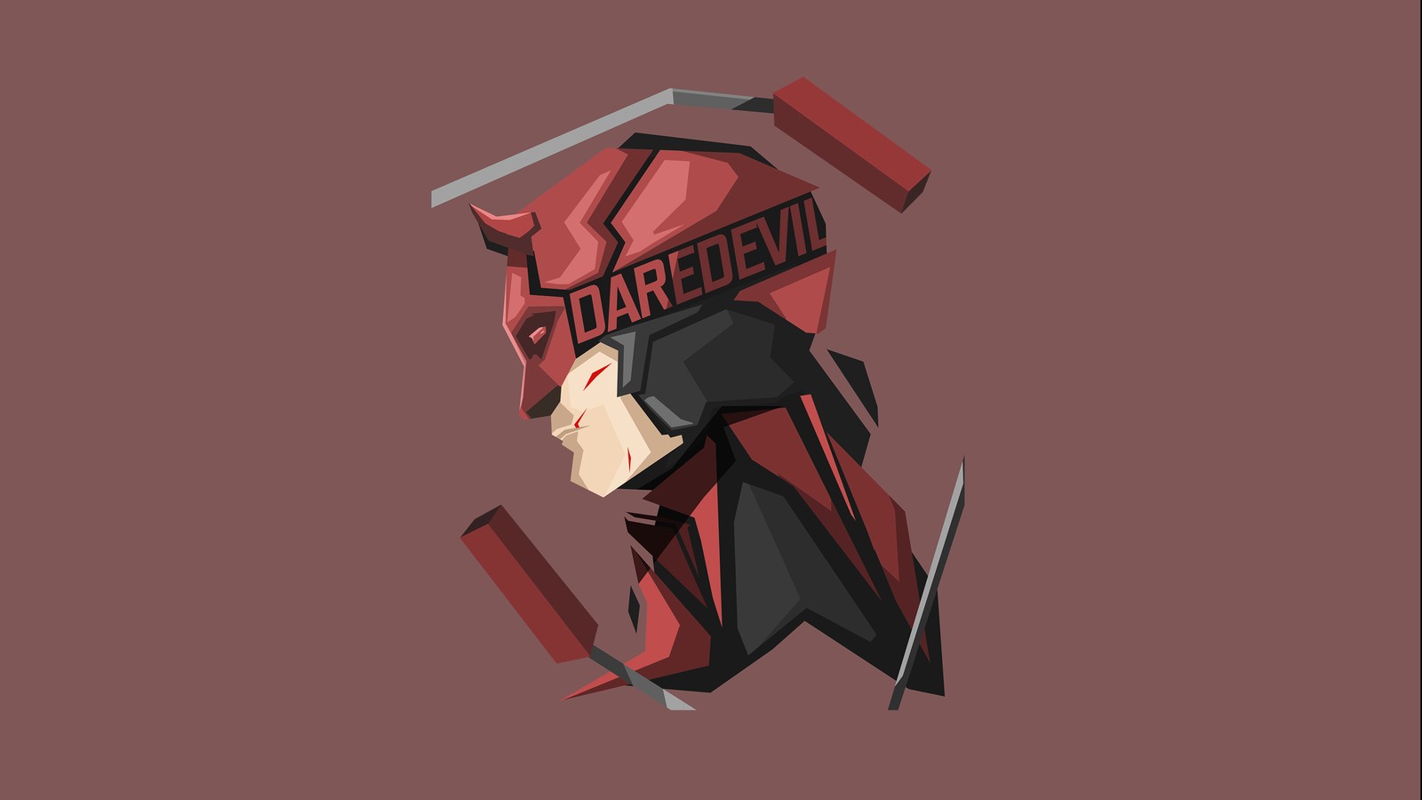 Baixar papel de parede daredevil, baixa poligonagem, super heróis marvel, marvel superheroes, matt murdock