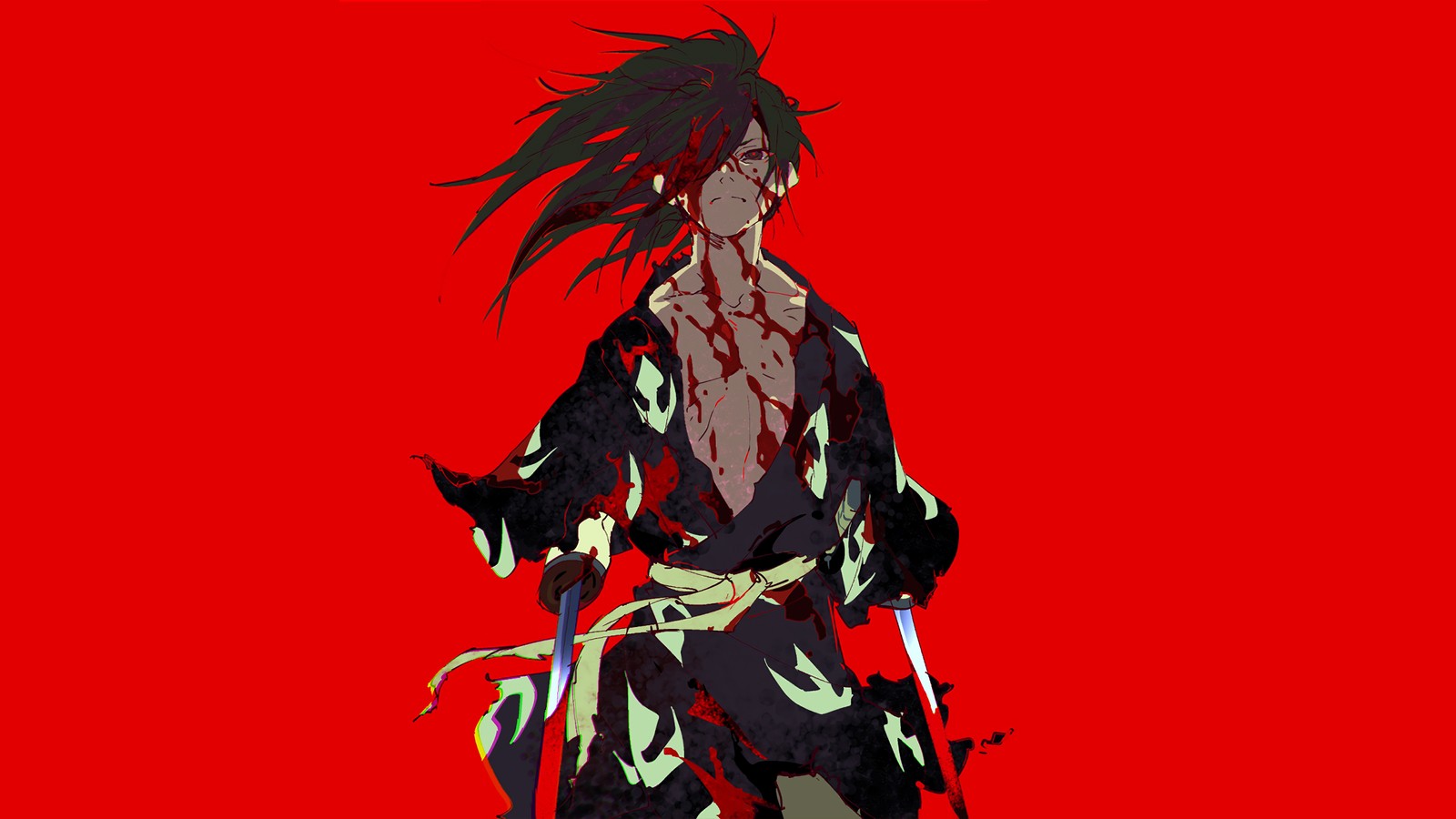 Anime, arte anime, demonio, cazador de demonios, demonio, cazador de demonios (hyakkimaru, dororo anime, anime)