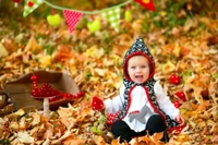 autumn, infant, leaf, child, toddler wallpaper