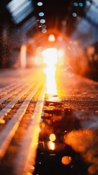 atmosphere, automotive lighting, amber, cloud, road surface