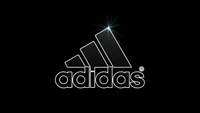 adidas, logo, monochrome, black background, 5k wallpaper