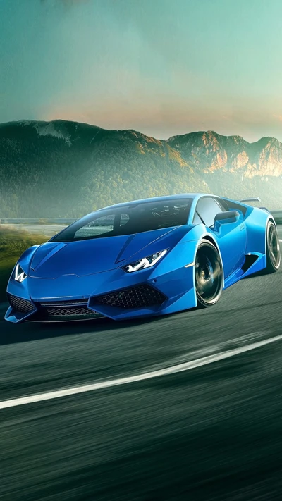 Lamborghini Huracan azul: O epítome da velocidade e do estilo.