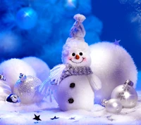 christmas balls, cute, snowman, stars wallpaper