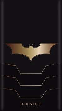 Elegant Gold Batman Emblem on Dark Background - Injustice Theme Wallpaper